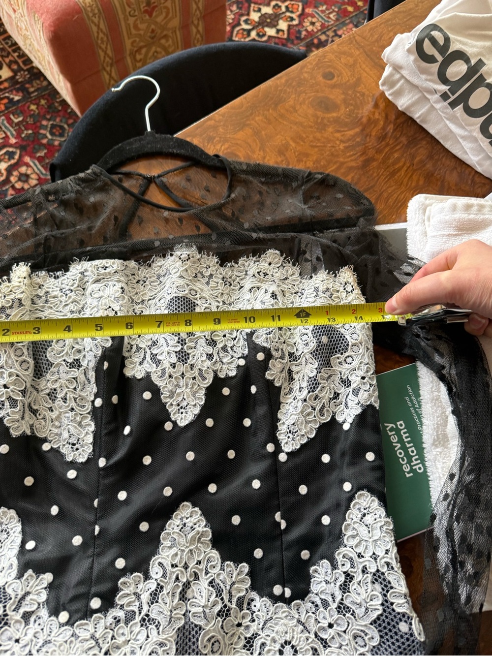 Victor Costa Black and White Polka Dot Dress - Picture 7 of 8